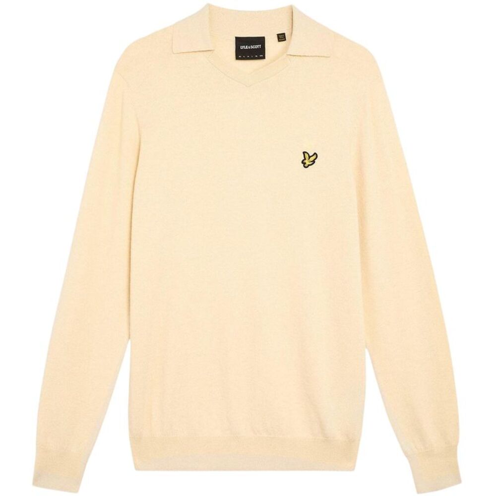 Lyle & Scott Mens Logo Collared Sweater / Yellow